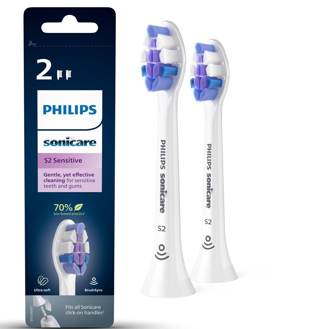Philips Sonicare S2 Sensitive Ανταλλακτικές Κεφαλές για Ηλεκτρική Οδοντόβουρτσα HX6052/10 2τμχ - Image 2