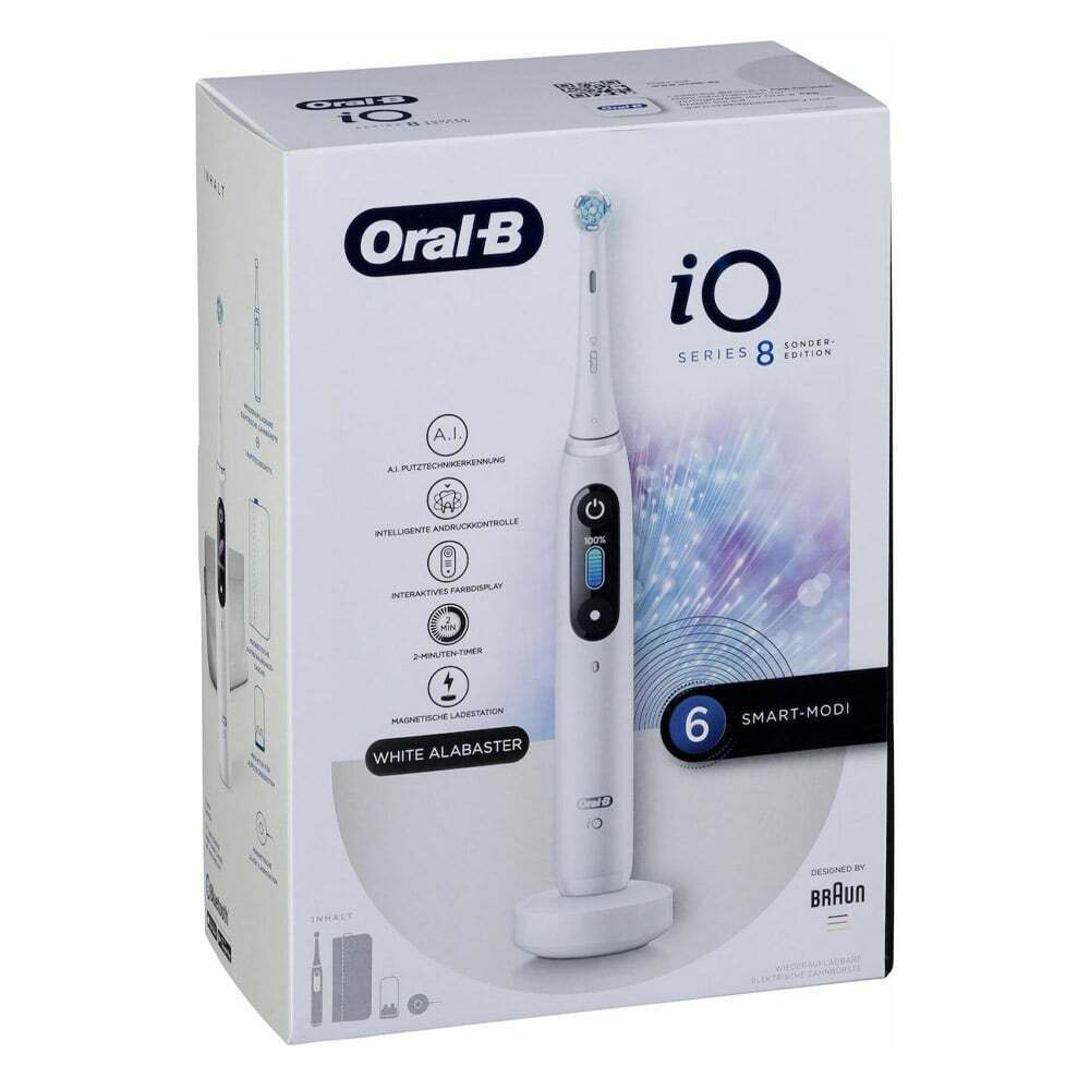 Oral-B iO Series 8N Ηλεκτρική Οδοντόβουρτσα με Χρονομετρητή, Αισθητήρα Πίεσης και Θήκη Ταξιδίου White Alabaster - Image 4