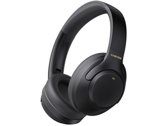 Canyon OnRiff 6 ANC Ασύρματα / Ενσύρματα Over Ear Ακουστικά με 25 ώρες Λειτουργίας και Quick Charge Μαύρα