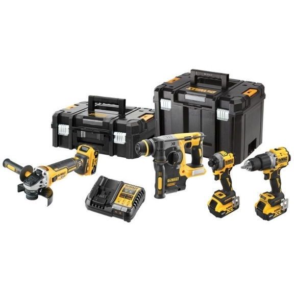 Dewalt DCK429P3T Σετ Γωνιακός Τροχός, Δραπανοκατσάβιδο, Κατσαβίδι & Σκαπτικό 18V με 3 Μπαταρίες 5Ah και Θήκη - Image 2