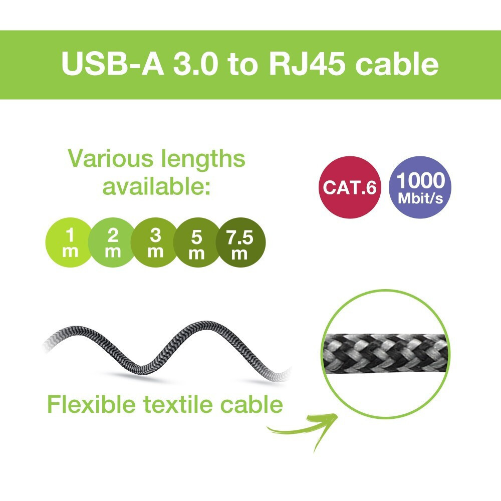 Techly Icoc U3a-rj45-010 Καλώδιο Usb 3.0 Male Ethernet Rj45 Male 1m - Image 5