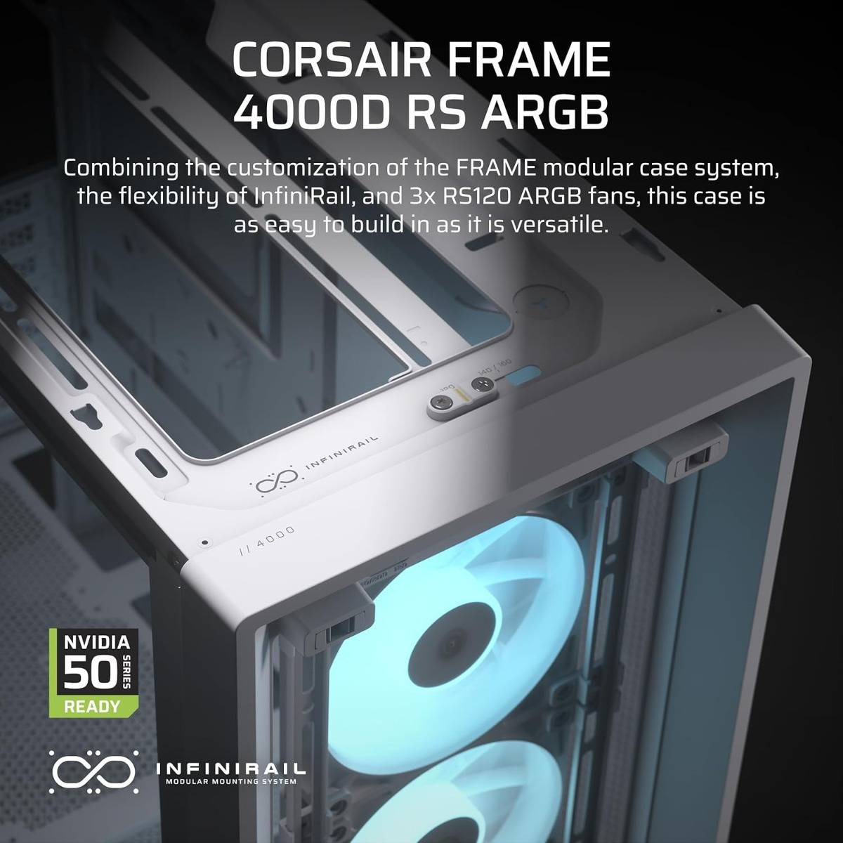 Corsair Frame 4000D RS Midi Tower Κουτί Υπολογιστή με RGB Φωτισμό Λευκό - Image 11