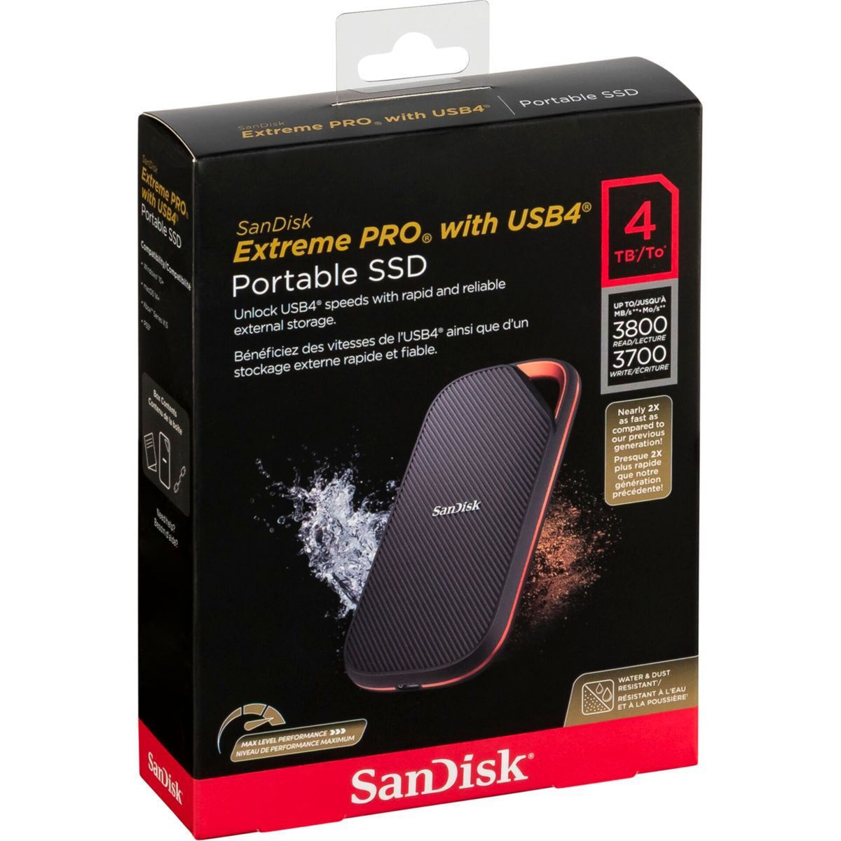 Sandisk Extreme Pro USB 4.0 Εξωτερικός SSD 4TB 2.5" Μαύρο - Image 2
