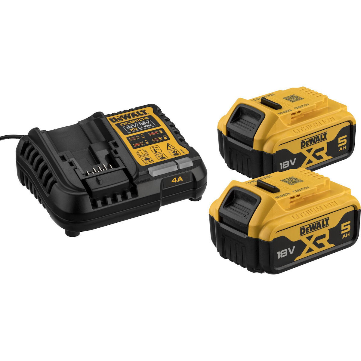 Dewalt Σετ 2 Μπαταριών Εργαλείου Λιθίου 18V Χωρητικότητας 5Ah με Φορτιστή DCB1104P2 - Image 3