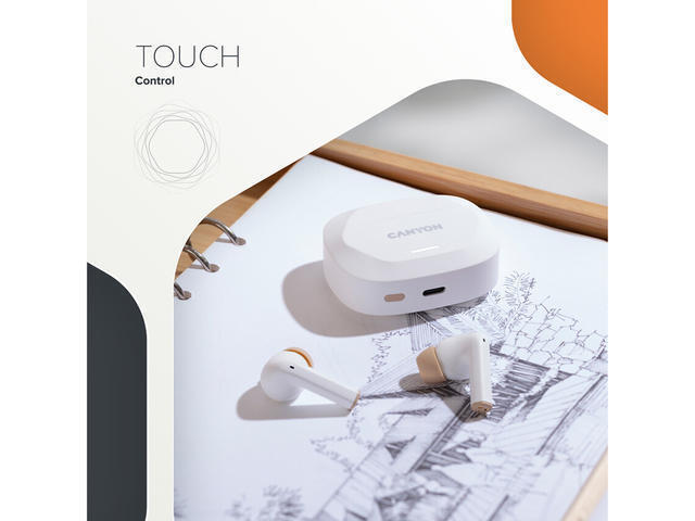 Canyon In-ear Bluetooth Handsfree Ακουστικά Λευκά - Image 4
