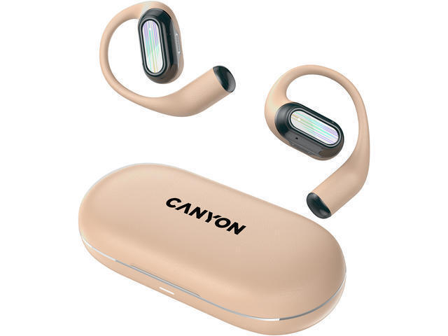 Canyon OnFlow 12 Open Ear Bluetooth Handsfree Ακουστικά με Θήκη Φόρτισης Μπεζ - Image 2