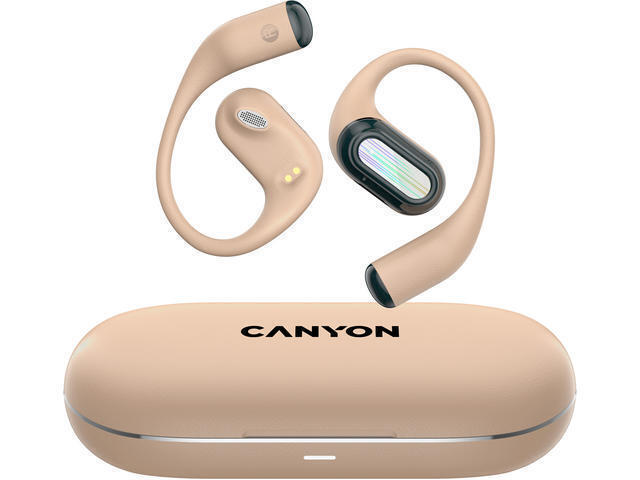Canyon OnFlow 12 Open Ear Bluetooth Handsfree Ακουστικά με Θήκη Φόρτισης Μπεζ - Image 3