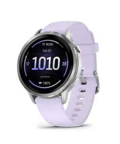 Garmin Venu 4 Stainless Steel 41mm Αδιάβροχο Smartwatch με Παλμογράφο (Silver with Periwinkle)