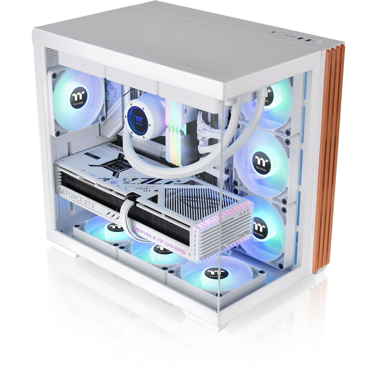 Thermaltake View 380 WS ARGB Gaming Midi Tower Κουτί Υπολογιστή με Πλαϊνό Παράθυρο Snow White - Image 6