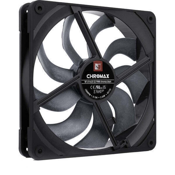 Noctua NF-A14x25 G2 PWM Case Fan 140mm με Χωρίς Led Φωτισμό και Σύνδεση 4-Pin chromax.Black - Image 2