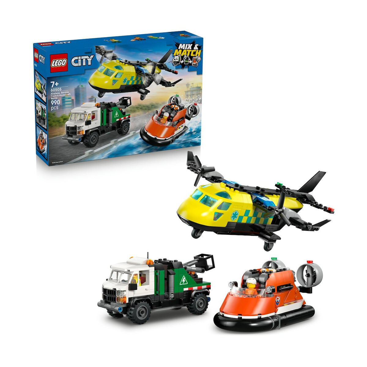 LEGO City Airplane, Service Truck & Hovercraft Remix για 7+ Ετών 990τμχ 60505 - Image 2