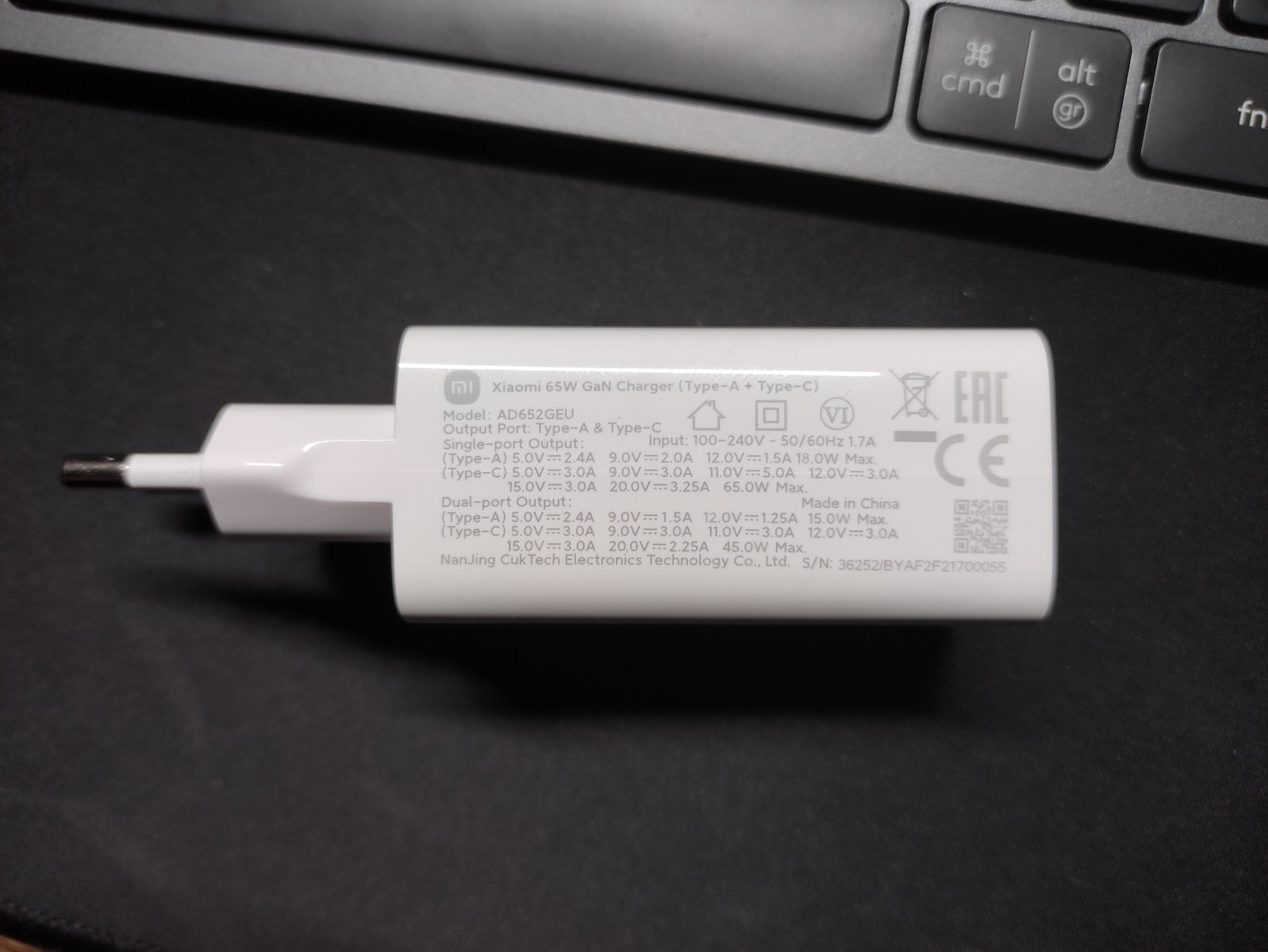 Xiaomi Φορτιστής GaN με Θύρα USB-A και Θύρα USB-C και Καλώδιο USB-C - USB-C 65W Power Delivery Λευκός (GaN BHR5515GL) - Image 7
