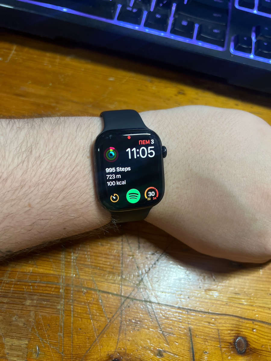 Apple Watch Series 10 Aluminium 42mm Αδιάβροχο με Παλμογράφο (Silver με Denim Sport Band (S/M)) - Image 5