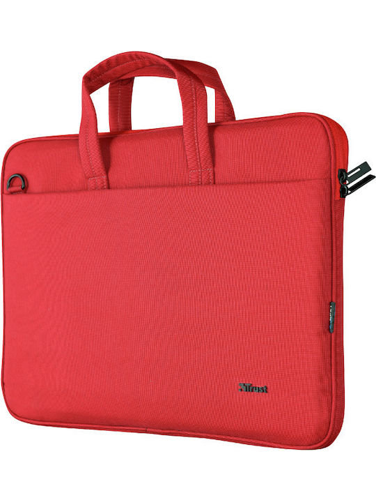 Trust Bologna Τσάντα Ώμου / Χειρός για Laptop 16" σε Κόκκινο χρώμα - Image 4