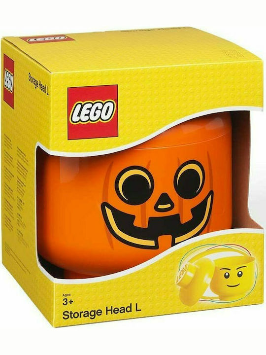 Room Copenhagen Παιδικό Κουτί Αποθήκευσης από Πλαστικό Lego Head Pumpkin Πορτοκαλί 24x24x27cm 40321729 - Image 2