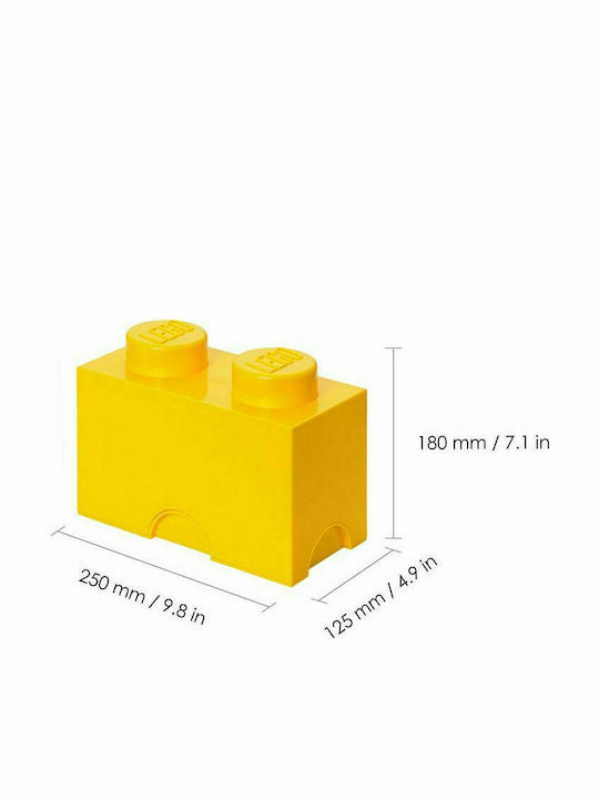 LEGO Παιδικό Κουτί Αποθήκευσης από Πλαστικό 2-Stud Κίτρινο 25x12x18cm 40021732 - Image 3