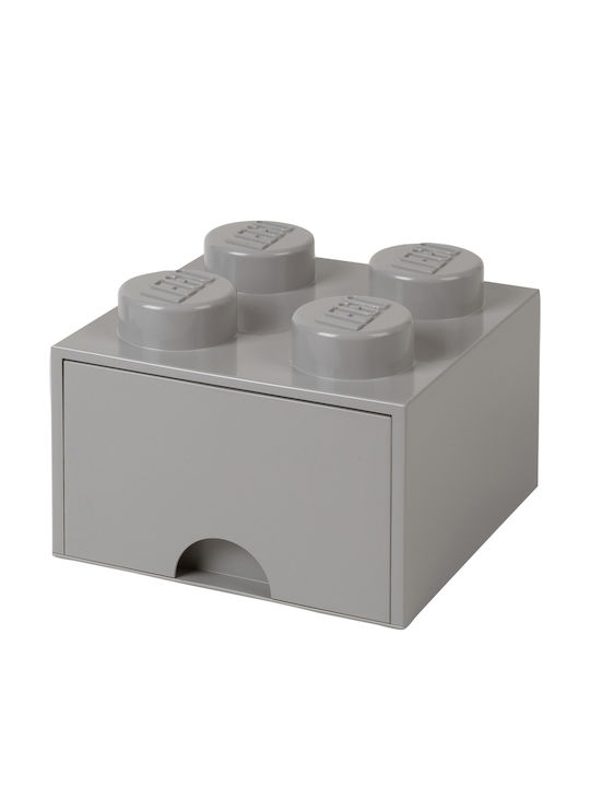 LEGO Παιδικό Κουτί Αποθήκευσης από Πλαστικό 4 Knobs Γκρι 25x25x18cm 40051740 - Image 2