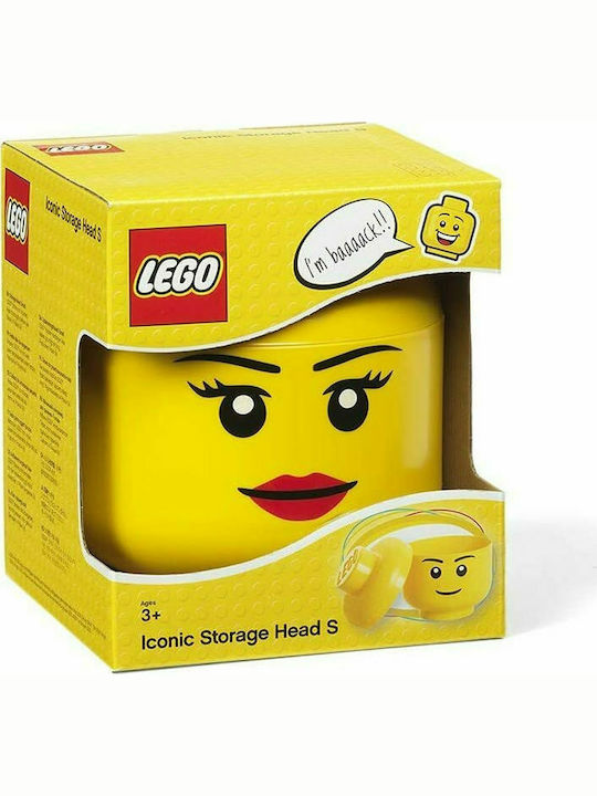 LEGO Παιδικό Κουτί Αποθήκευσης από Πλαστικό Head Κίτρινο 10x10x11cm 40331725 - Image 2