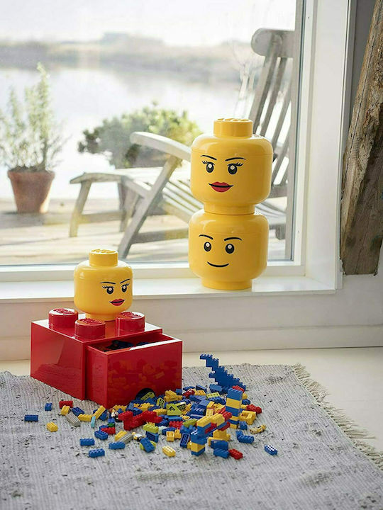 LEGO Παιδικό Κουτί Αποθήκευσης από Πλαστικό S Girl Head Κίτρινο 16x16x18cm 40311725 - Image 2