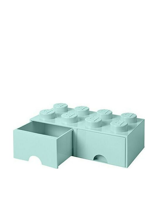 LEGO Παιδικό Κουτί Αποθήκευσης από Πλαστικό 8 Knobs Τιρκουάζ 50x25x17cm 40061742