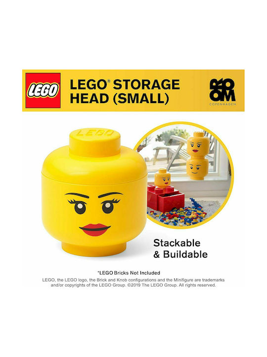 LEGO Παιδικό Κουτί Αποθήκευσης από Πλαστικό S Girl Head Κίτρινο 16x16x18cm 40311725 - Image 5
