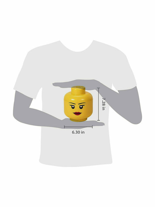 LEGO Παιδικό Κουτί Αποθήκευσης από Πλαστικό S Girl Head Κίτρινο 16x16x18cm 40311725 - Image 7