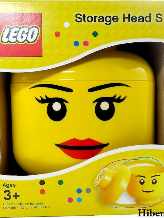 LEGO Παιδικό Κουτί Αποθήκευσης από Πλαστικό S Girl Head Κίτρινο 16x16x18cm 40311725 - Image 8