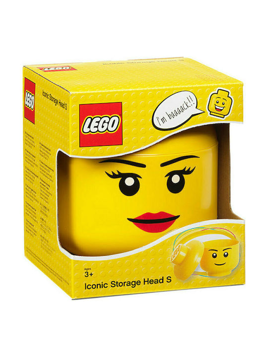 LEGO Παιδικό Κουτί Αποθήκευσης από Πλαστικό S Girl Head Κίτρινο 16x16x18cm 40311725 - Image 9