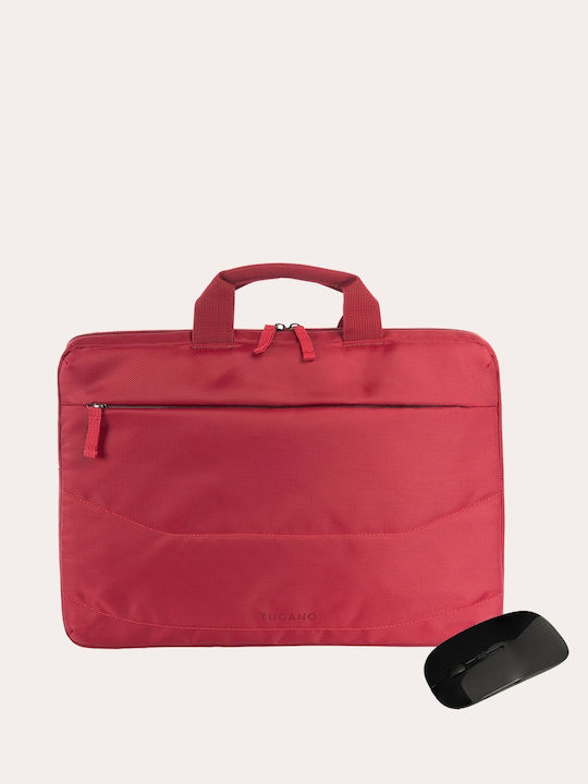 Tucano Idea Bundle with Mouse Τσάντα Ώμου / Χειρός για Laptop 16" σε Κόκκινο χρώμα - Image 2