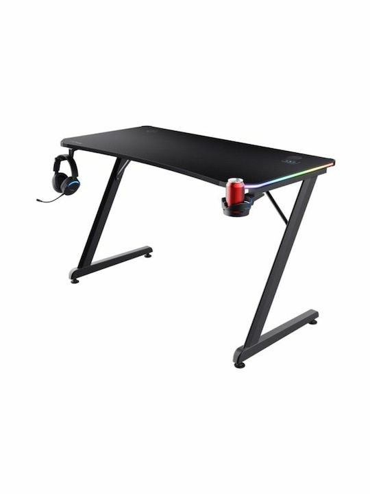 Γραφείο Gaming GXT 709 Luminus Ξύλινο Μαύρο με Μεταλλικά Πόδια & LED 120x74x60εκ. 25184 - Image 3