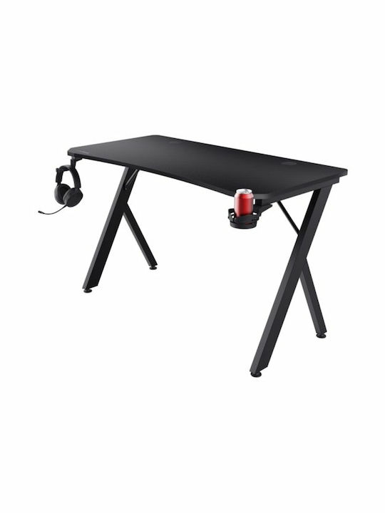 Γραφείο Gaming GXT700 Omnius Ξύλινο Μαύρο με Μεταλλικά Πόδια & USB θύρες 120x60x74εκ. 25420 - Image 3
