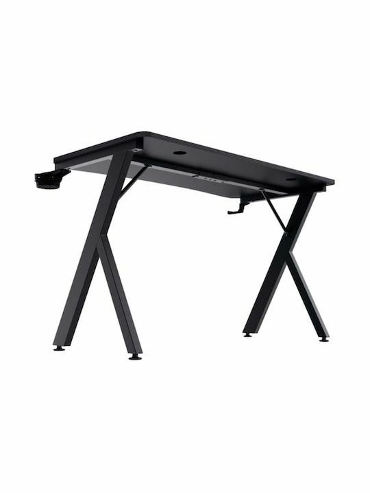 Γραφείο Gaming GXT700 Omnius Ξύλινο Μαύρο με Μεταλλικά Πόδια & USB θύρες 120x60x74εκ. 25420 - Image 4