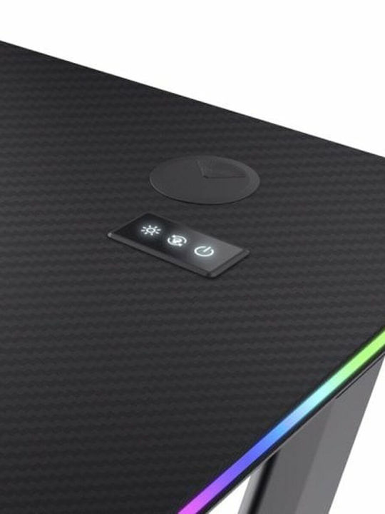 Γραφείο Gaming GXT 709 Luminus Ξύλινο Μαύρο με Μεταλλικά Πόδια & LED 120x74x60εκ. 25184 - Image 5