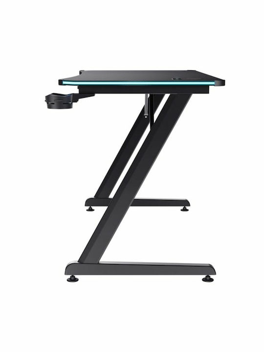 Γραφείο Gaming GXT 709 Luminus Ξύλινο Μαύρο με Μεταλλικά Πόδια & LED 120x74x60εκ. 25184 - Image 6
