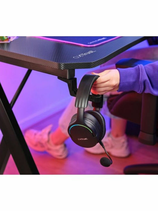 Γραφείο Gaming GXT700 Omnius Ξύλινο Μαύρο με Μεταλλικά Πόδια & USB θύρες 120x60x74εκ. 25420 - Image 8