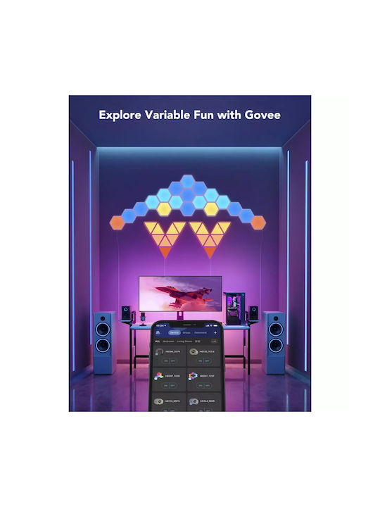 Govee Διακοσμητικό Φωτιστικό Glide Hexa Expansion Pack LED RGBIC Hexagon 2τμχ H1061002 - Image 4
