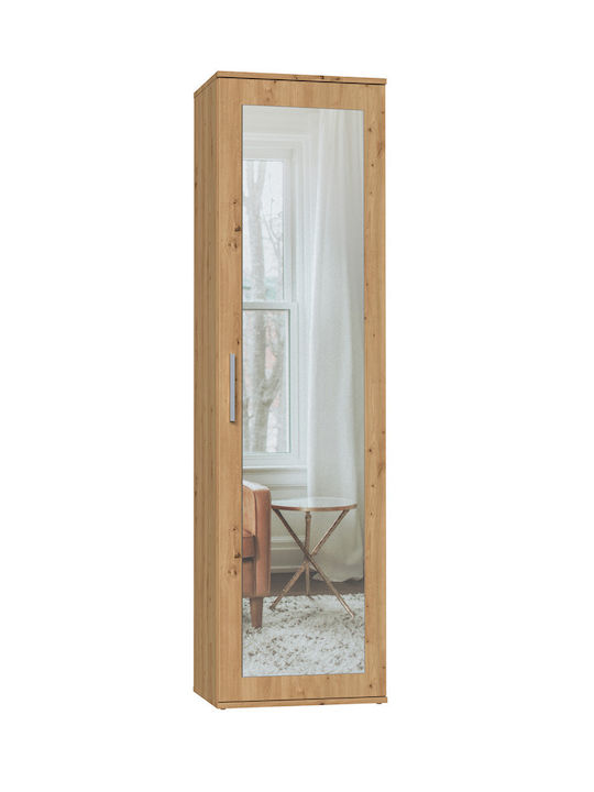 Duo Μονόφυλλη Ντουλάπα με Καθρέπτη Oak 50x35x180cm - Image 4
