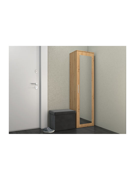 Duo Μονόφυλλη Ντουλάπα με Καθρέπτη Oak 50x35x180cm - Image 6