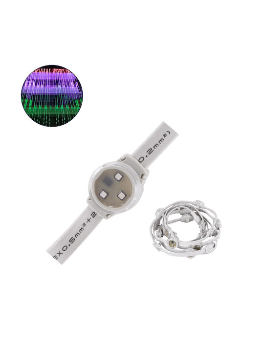 Globostar 90140 Digital Pixel Addressable Facade Module Chain String 20 Spots Ψηφιακή Αλυσίδα Γιρλάντα 20 Σποτ Led Smd 3535 15w 20led 20pixel Spi Ttl Protocol Ic Ucs512b 900lm 120° Dc 12v Ip67 Rgb Λευκό Σώμα Μ232 X Π2.5 X Υ1.5cm 90140 - Image 2