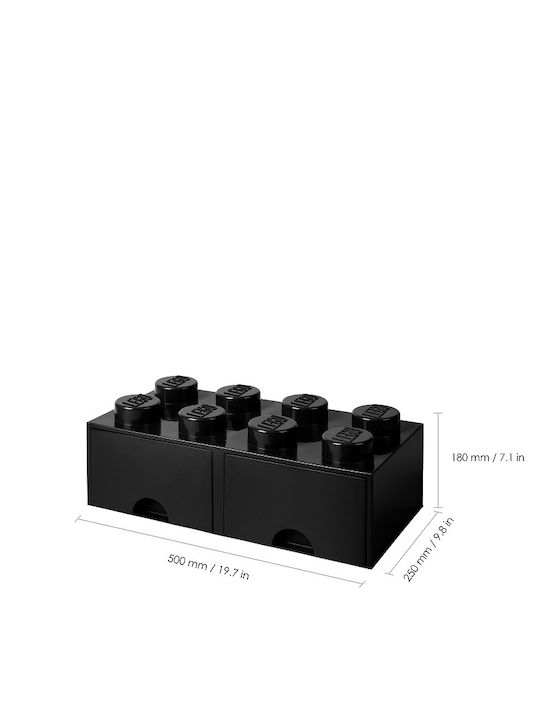 LEGO Παιδικό Κουτί Αποθήκευσης από Πλαστικό 8 Knobs Μαύρο 50x25x17cm 40061733 - Image 10