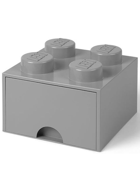 LEGO Παιδικό Κουτί Αποθήκευσης από Πλαστικό 4 Knobs Γκρι 25x25x18cm 40051740 - Image 3