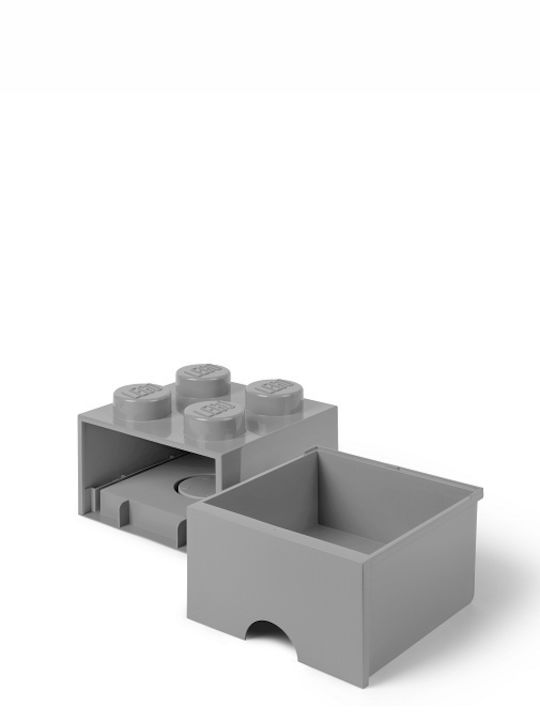 LEGO Παιδικό Κουτί Αποθήκευσης από Πλαστικό 4 Knobs Γκρι 25x25x18cm 40051740 - Image 4