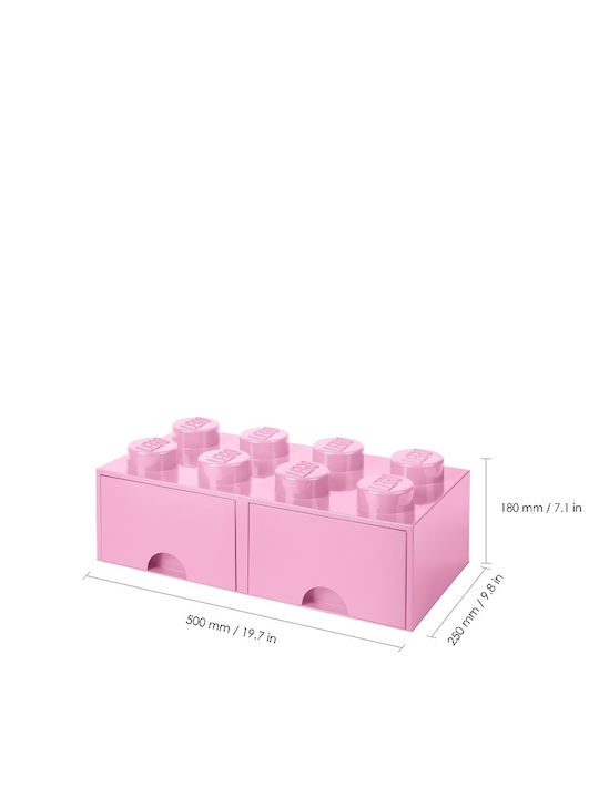 LEGO Παιδικό Κουτί Αποθήκευσης από Πλαστικό 8 Knobs Ροζ 50x25x17cm 40061738 - Image 9
