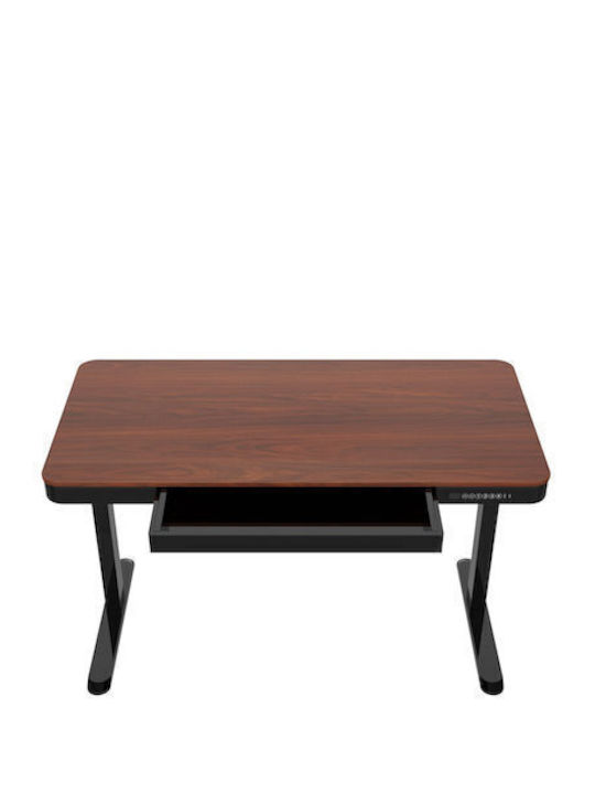 Ηλεκτρικό Γραφείο Ξύλινο Black/walnut με Μεταλλικά Πόδια & USB θύρες 140x70x50εκ. - Image 2