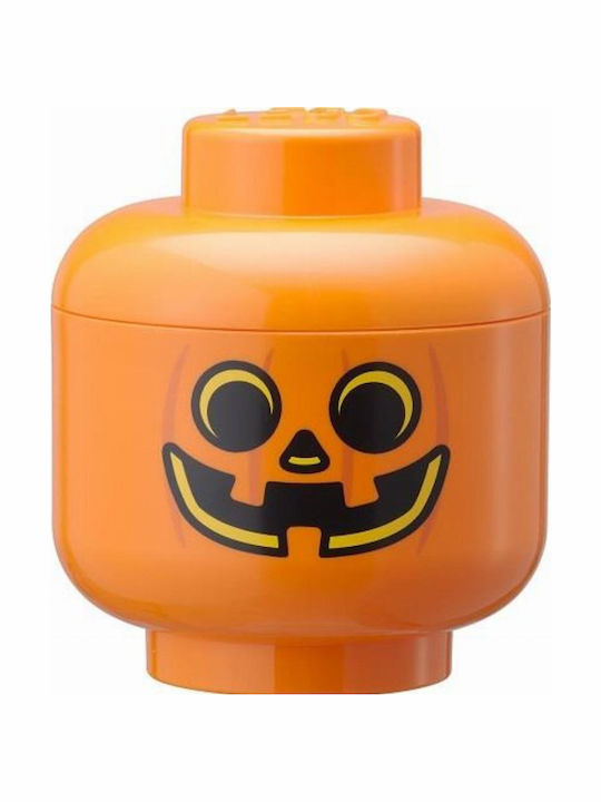 Room Copenhagen Παιδικό Κουτί Αποθήκευσης από Πλαστικό Lego Head Pumpkin Πορτοκαλί 24x24x27cm 40321729 - Image 6