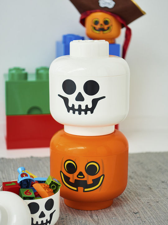 Room Copenhagen Παιδικό Κουτί Αποθήκευσης από Πλαστικό Lego Head Pumpkin Πορτοκαλί 24x24x27cm 40321729 - Image 10