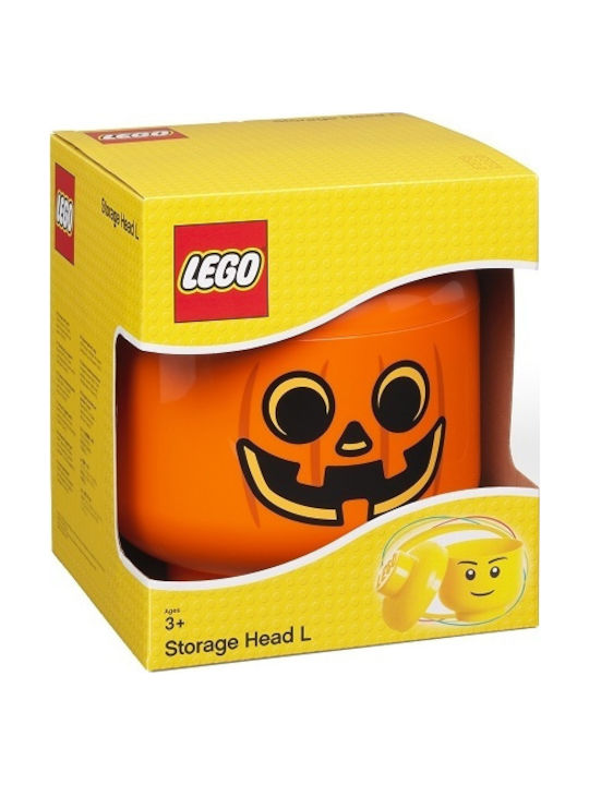 Room Copenhagen Παιδικό Κουτί Αποθήκευσης από Πλαστικό Lego Head Pumpkin Πορτοκαλί 24x24x27cm 40321729 - Image 11