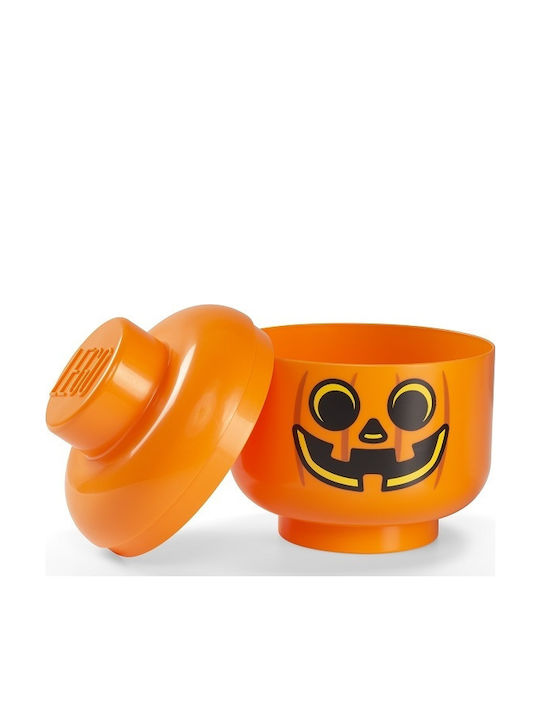 Room Copenhagen Παιδικό Κουτί Αποθήκευσης από Πλαστικό Lego Head Pumpkin Πορτοκαλί 24x24x27cm 40321729 - Image 8