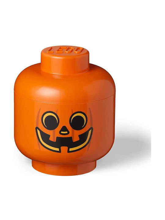 Room Copenhagen Παιδικό Κουτί Αποθήκευσης από Πλαστικό Lego Head Pumpkin Πορτοκαλί 24x24x27cm 40321729 - Image 5