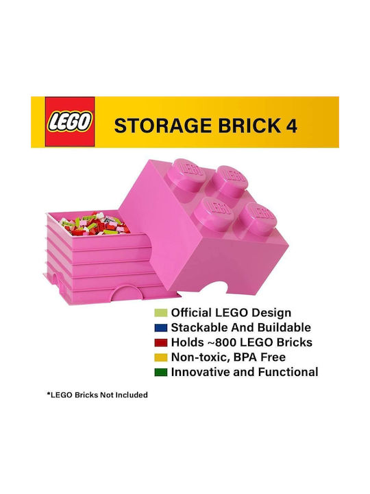 LEGO Παιδικό Κουτί Αποθήκευσης από Πλαστικό 4-Stud Μαύρο 25x25x18cm 40031733 - Image 5